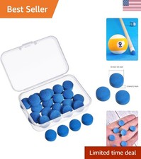 20 Pcs Billiard Pool Cue Tips Replacement Kit Pool Stick Tips with Storage Bo...