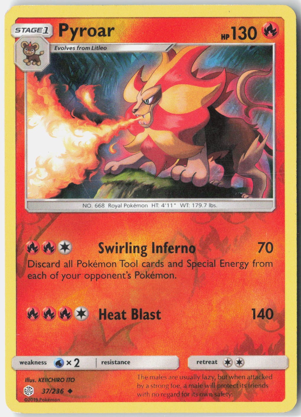 Pyroar SM - Cosmic Eclipse 37/236 Pokemon Card Reverse Holo