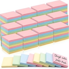 240 Pack Sticky Notes Bulk 3x3 Multicolor Self Stick,Simple Color