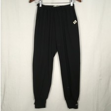 Tillage Pull On Women's Joggers Black w/ Silver Button Cuffs Size XS Made in USA