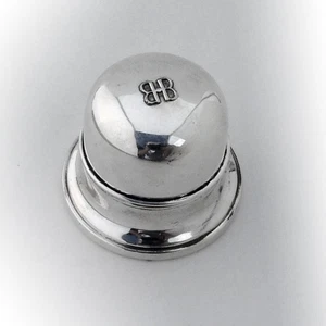 Birks Round Fitted Jewelry Box Engine Turned Sterling Silver 1928 Mono FEC - Picture 1 of 5