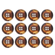 12pcs Resin Sewing Button 25mm 1" 4 Holes Round Coat Buttons Coffee Brown