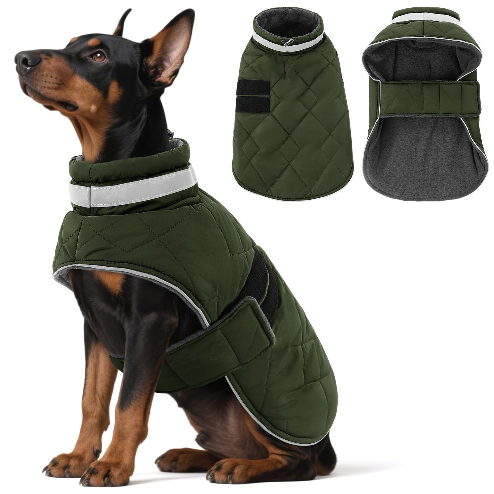 ASENKU Gilet Invernale per Cane L - Stile Impermeabile e Caldo