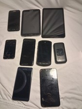 Mixed Lot of 9 Various Branded Cellphones and Tablets Untested PARTS ONLY
