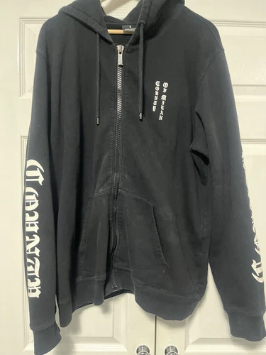 Felpa con cappuccio e zip uomo Marcelo Burlon nera XL