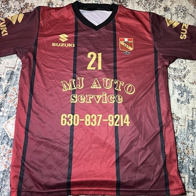 Club Atlético Torino Maroon/Black Soccer Jersey #21 Suzuki MJ Auto Sponsor