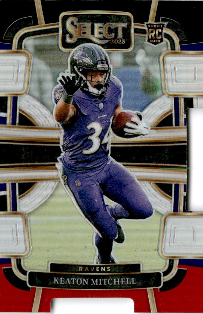 2023 Panini Select #10 Keaton Mitchell Black and Red Prizms Die Cuts