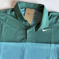 Nike Golf Dri-FIT Mens Colorblock Polo Shirt Green Blue Small NEW
