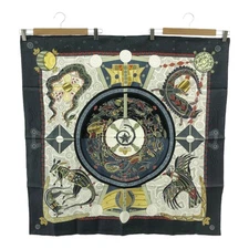 in HERMES Carre 90 Scarf REVE D'AUSTRALIE Australian Dream Silk 100 Navy Boxed