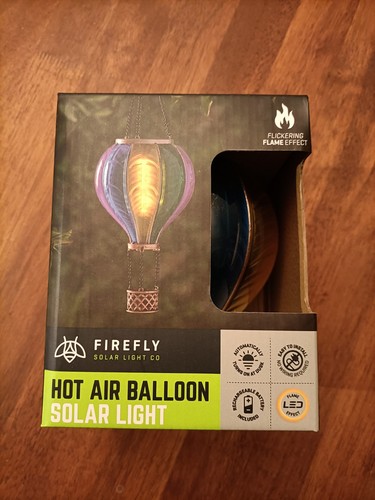 Firefly Solar Powered Hot Air Balloon Light Garden Lantern Hanging