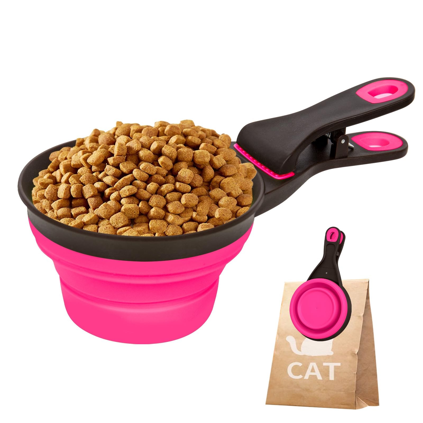 Scoop Foldable Bag Clip Rose Red Medium Pet