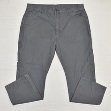Dickies Men's Carpenter Pants Straight Workwear Zip Solid Cotton Gray Size 42x30