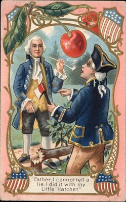 Patriotic George Washington Children Axe Tobacco Pipe Shield Gilt Embossed PC