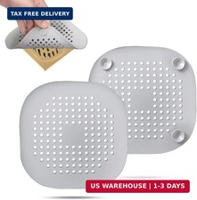 2 Pack Hair Drain Catcher,Square Drain Cover for Shower Silicone Hair Stopper wi
