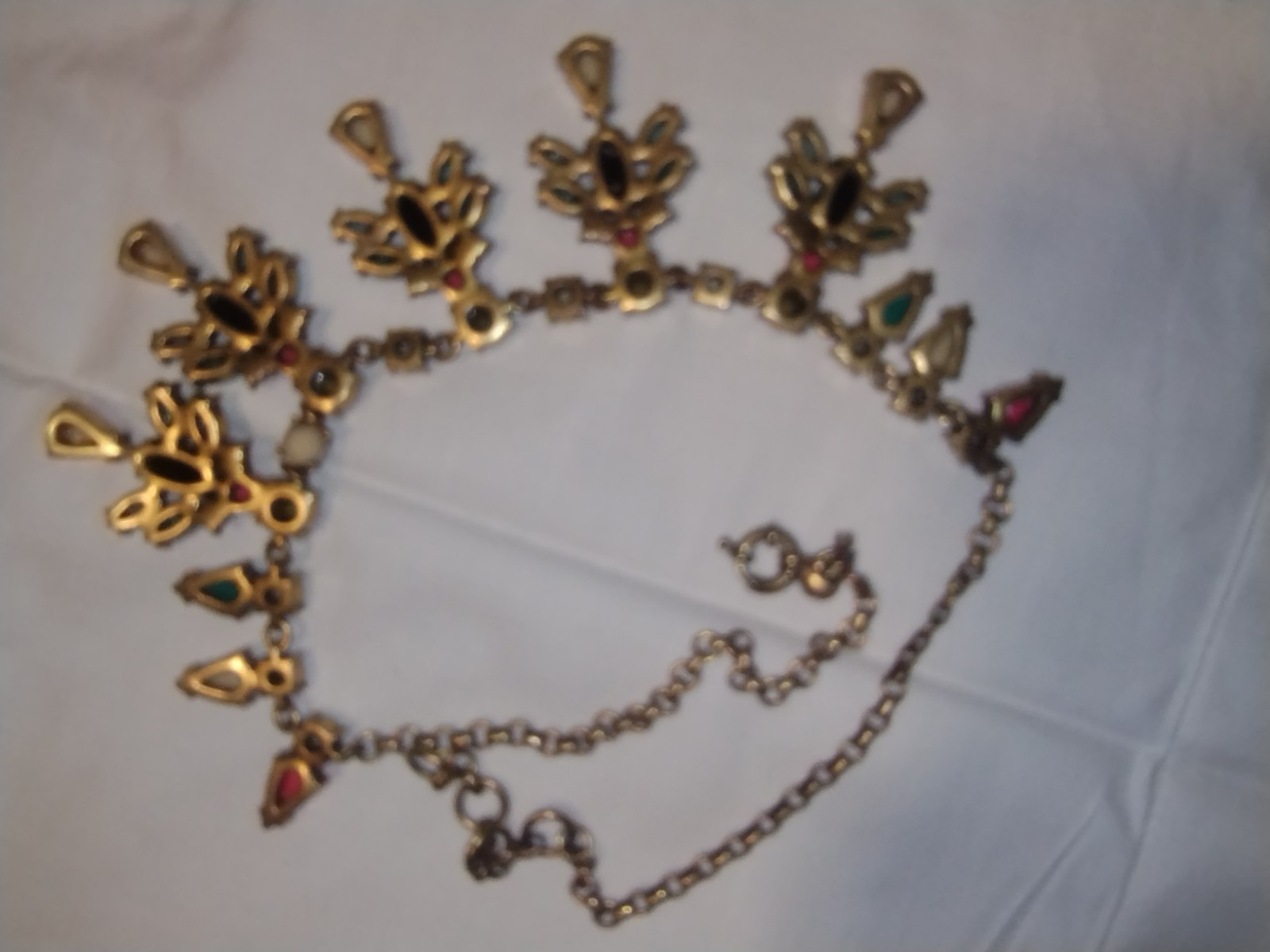 .Crew Multicolor Statement Bib Necklace • Glass S… - image 3