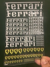 Ferrari Logos Transfer Decal sheet