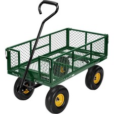Heavy Duty Garden Cart Wagon 880lbs 2-in-1 Utility Yard Cart w/ Removable Sides