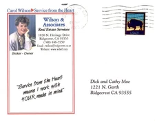 Carol Wilson Real Estate Services, Ridgecrest CA, 2001 Trip to Grand Postcard
