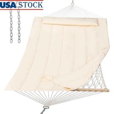 Cozy Reversible Quilted Hammock Pad W/ Soft Pillow & Sturdy Spreader Bar New