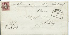 offener MRSt Nr. 764 auf Brief  m. Nr. 15 von Heufeld nach Aibling