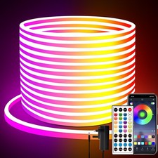 LED Neon Strip Lights 20M RGB Waterproof Flexible Rope Light with APP segrass