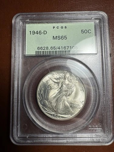 1946 D Walking Liberty Half Dollar MS65 PCGS OGH