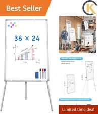 Easel Whiteboard - Magnetic Portable Dry Erase 36 x 24 Tripod Height Adjustab...