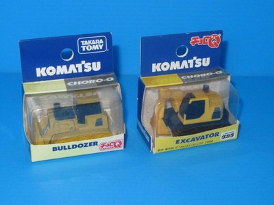 KOMATSU Bulldozer 2007 & Excavator 2006 Choro-Q 2-piece set TAKARA TOMY!