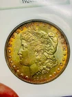 1884 O Morgan Silver Dollar MS65 NGC Old Fatty Gorgeous Green/Yellow Toning PQ