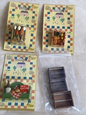 Vtg Lot Of Doll House Miniature / Mini Crates Vegetables, Eggs Food Carrots  