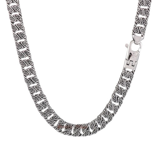 Bracciale Uomo Maglia Cubana Acciaio Inox Incisione Treccia Catena Vite Collana 12mm - Foto 21 di 21