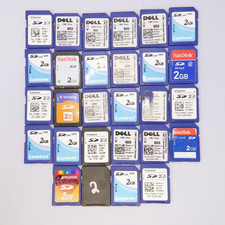 Lot of 28 2GB SD Memory Cards Mixed Brands Used USA Seller