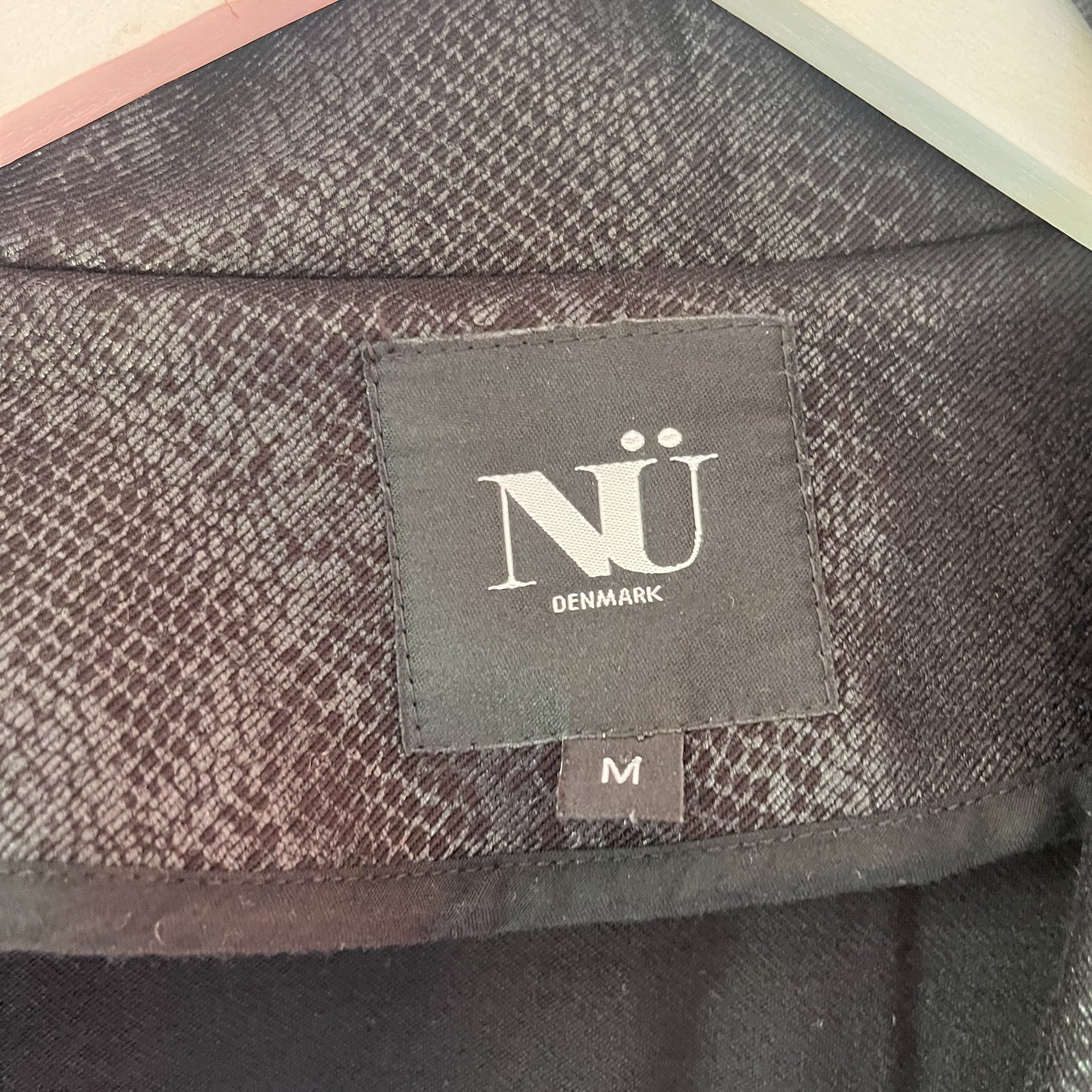 NU Denmark Black Long Jacket Size Medium Collared… - image 2