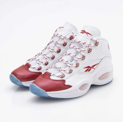 Reebok Classic Question Mid Allen Iverson Weiß Rot - Gr.45,5 ,UK.11 ,30cm ,TOP
