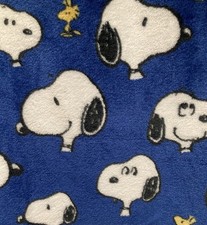 Berkshire Peanuts Snoopy Woodstock Royal Blue Plush Throw Blanket 60x70 HTF