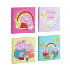 Peppa Pig 4 Piece Wall Art Set,Kids Room Décor, Nursery & Playroom Decorati