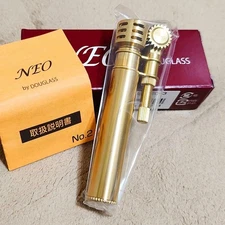 Douglas Neo Oil Lighter Brass Gold Used Model 3