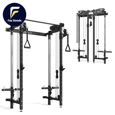 Foldable Power Rack Cage,1000Lbs Capacity Wall Mounted Squat Rack with Independe