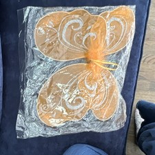 Orange Butterfly Wings Costume Accessory with Glitter Swirl Design for Dress Up