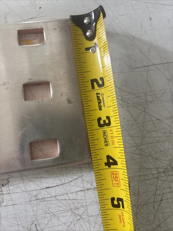 (Lot of 5)9-1/4”Lx3-3/4”x0.15”H 6 Hole Solid Copper Industrial Busbars - Image 2 of 4