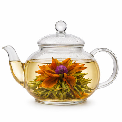 Blühender Tee Krone des Geschmacks   Grüner Blooming Tea mit Lilie & Litschi