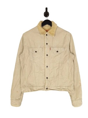 Levi's Cord Jacke Gr. Medium Beige Herren Sherpa Gefüttert Trucker Style Winter