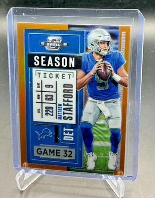 2020 Panini Contenders Optic Season Ticket MATTHEW STAFFORD Gold Prizm 21/50 #20
