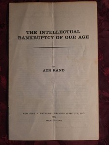 RARE Ayn Rand Objectivist Pamphlet The Intellectual Bankruptcy of Our Age