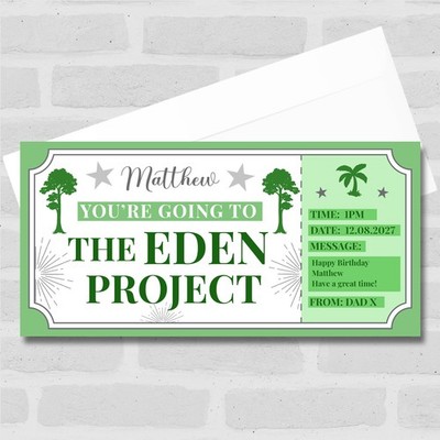 Eden Project Green Tree personalisierter Geschenkgutschein Überraschungsticket