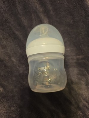 NEW Clear Philips Avent Natural 4oz Baby Bottle sz 2 Natural Response Nipple