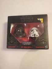 Star Wars Black Series Titanium Darth Vader and Stormtrooper Helmets 03