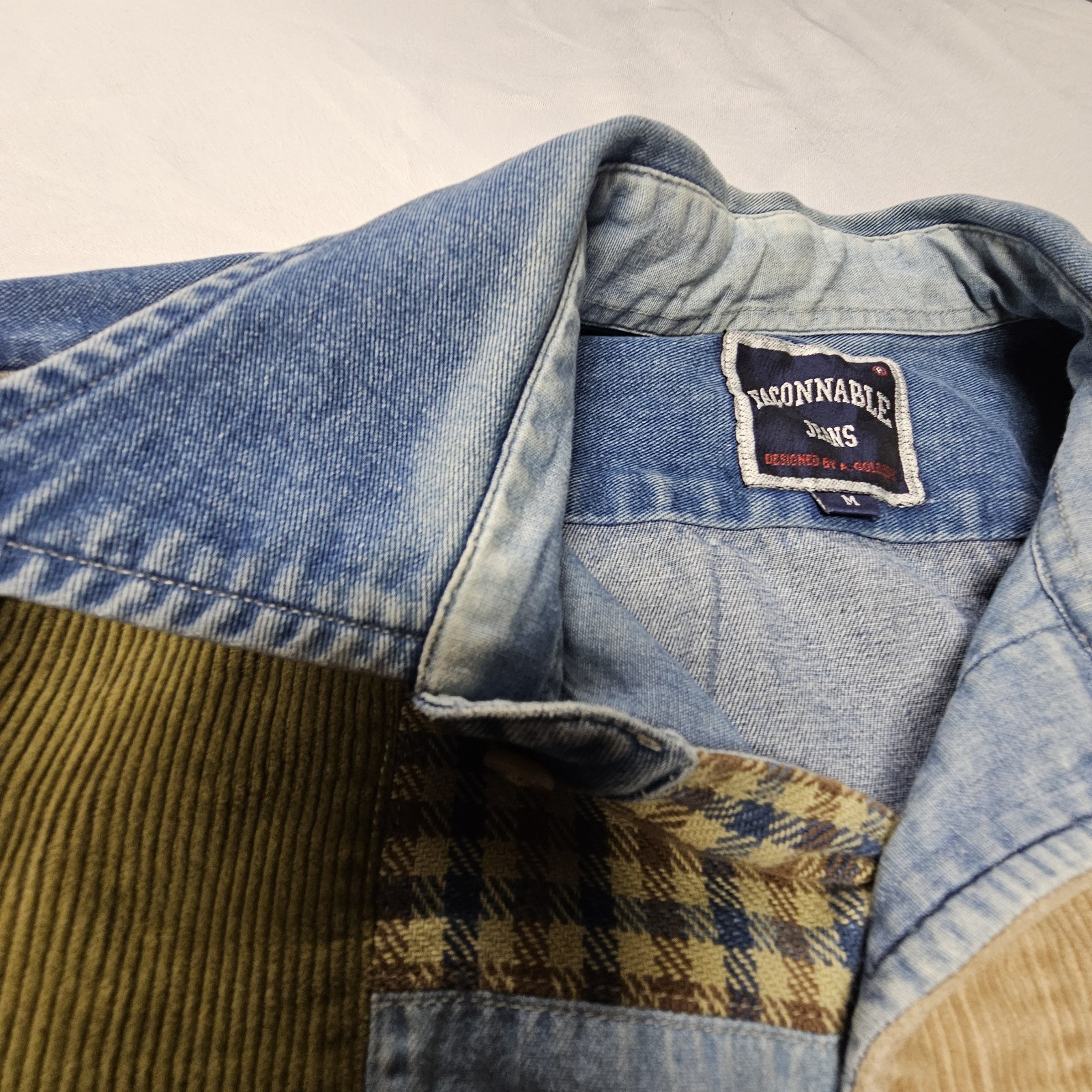 Faconnable Patchwork Multicolor Shirt Sz M Button… - image 3