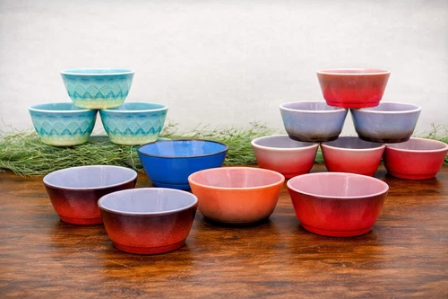 Vintage Fire King Ombre Cereal Bowl – Blue Red Orange Teal Black– MCM Glass