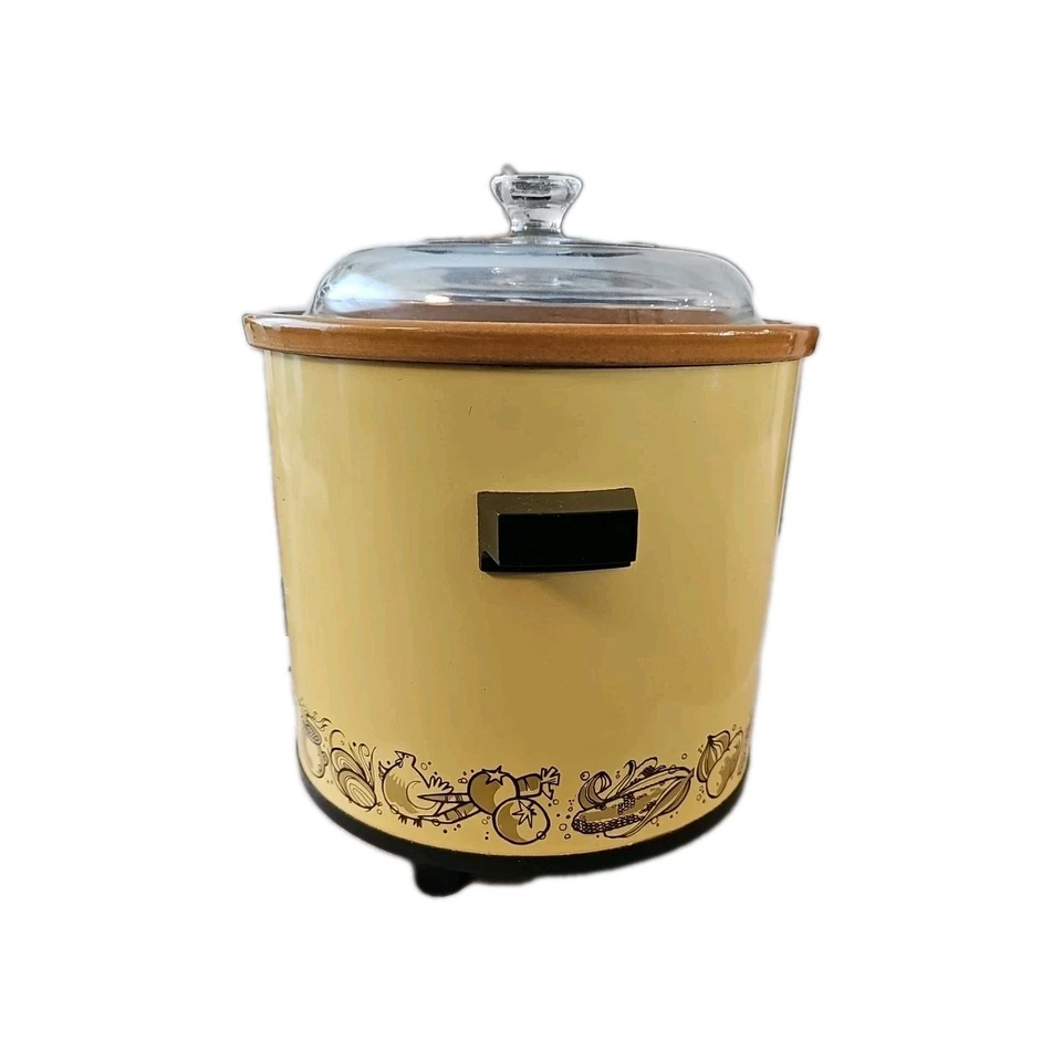 Rival Crock Pot Slow Cooker 3.5 qt Harvest Gold WITH LID 3100/2 TESTED WORKING - Image 2 of 4